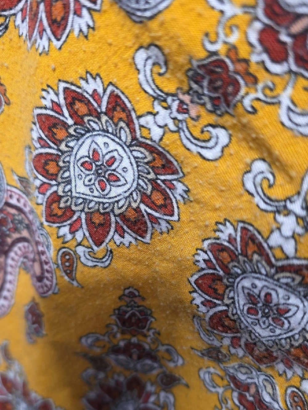 Paisley Patchwork Scoop Neck Tank Top - Mustard & Rust‎ - Picture 4 of 4